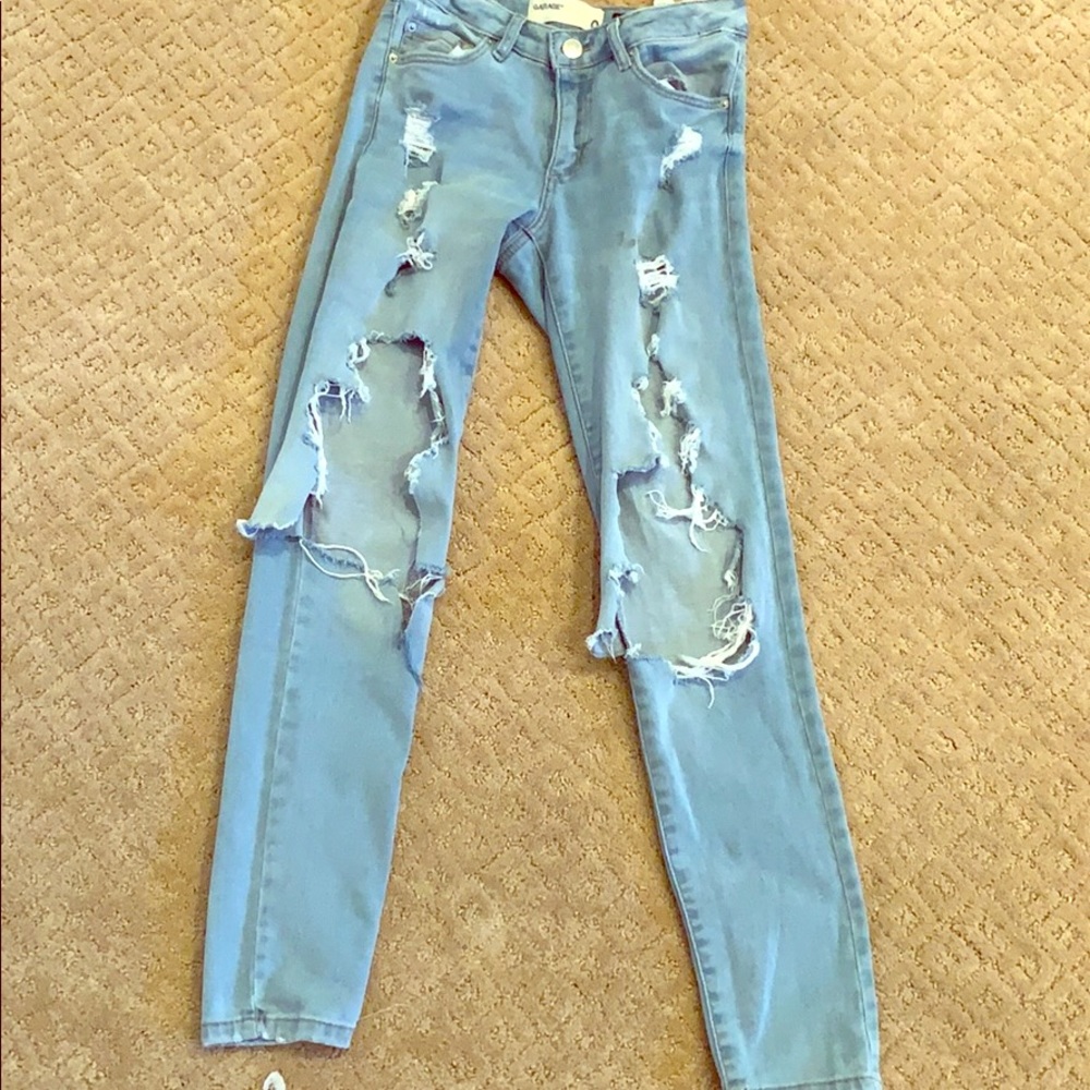 cute light wash ripped jeans